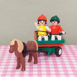 Vintage Playmobil 3583 kinderen met ponywagen - Playmobil boerderij