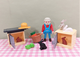Playmobil 4491 konijnenhok met boer - Playmobil boerderij