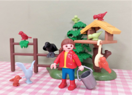 Playmobil 4203 meisje met vogelvoederhuisje - Playmobil Boerderij / Bosdieren