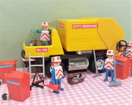 Vintage Playmobil 3470 City Service vuilniswagen