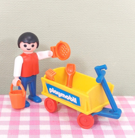 Vintage Playmobil 3356 jongen met bolderkar - jaren 80