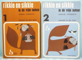 Vintage schoolboekjes Rikkie en Sikkie deel 1 & 2 - 1969