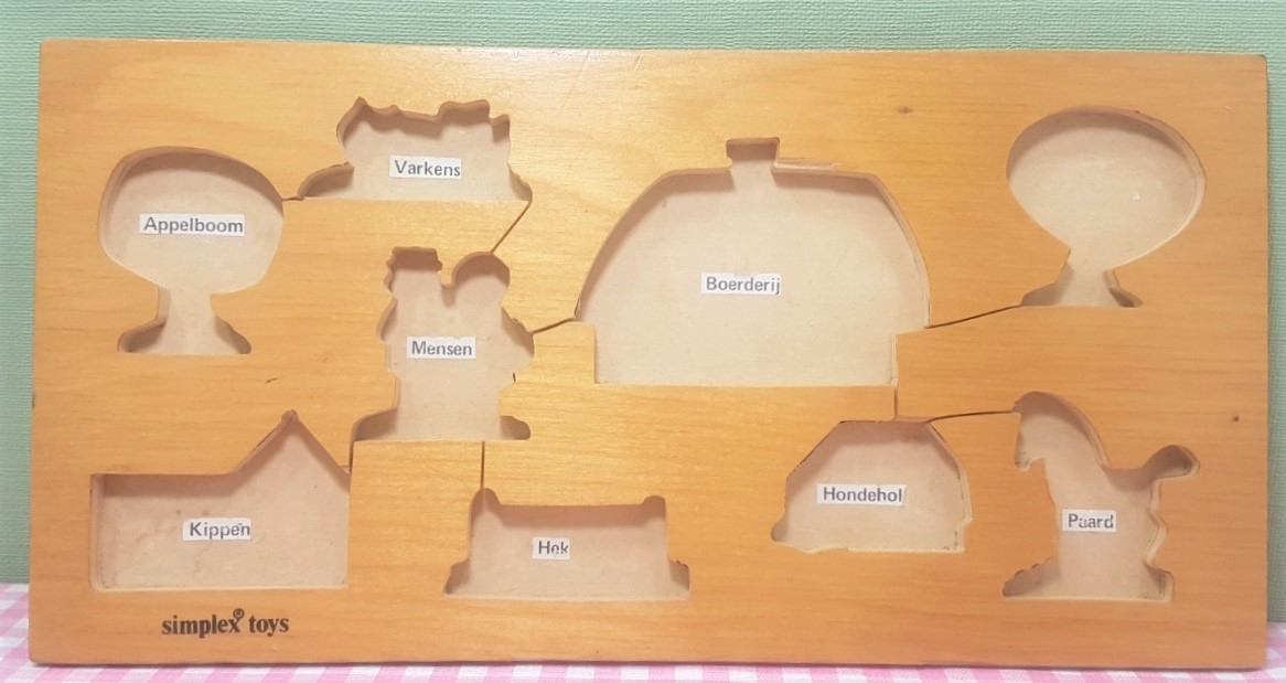 Vintage houten Simplex puzzel - Boerderij - jaren 70