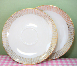 Retro schotels met gouden rand - 15 cm