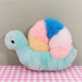 Retro knuffel slak pastelkleuren - 16 cm