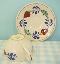 Vintage Boch Boerenbont servies  - kop en schotel