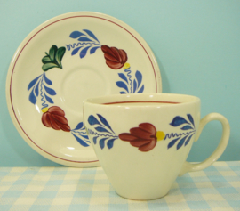 Vintage Boch Boerenbont servies  - kop en schotel