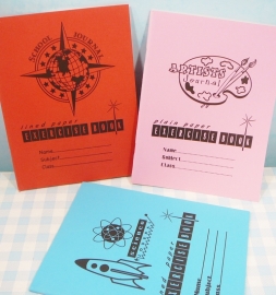 Retro schoolschriften set 3 stuks