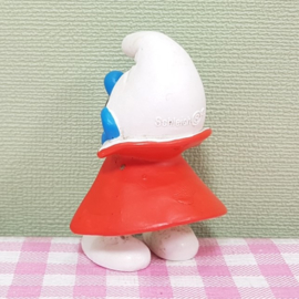 Vintage Smurf met rode cape en masker  -  Schleich Peyo 1966 Germany