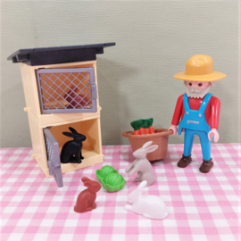 Playmobil 4491 konijnenhok met boer - Playmobil boerderij