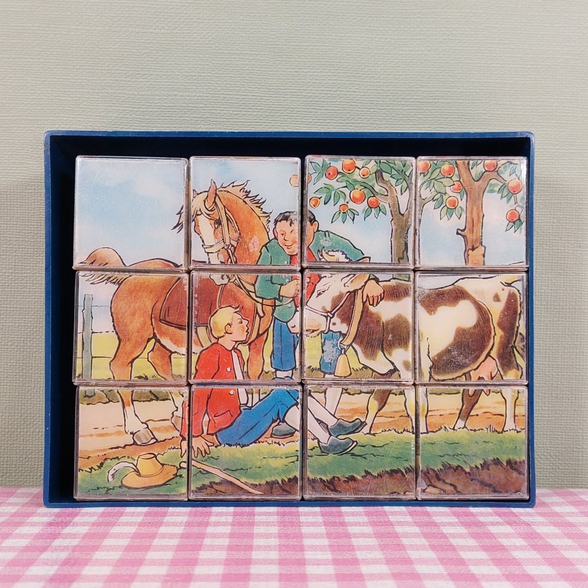Vintage sprookjes puzzel blokkenpuzzel plastic jaren 60/70