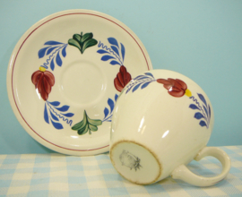 Vintage Boch Boerenbont servies  - kop en schotel