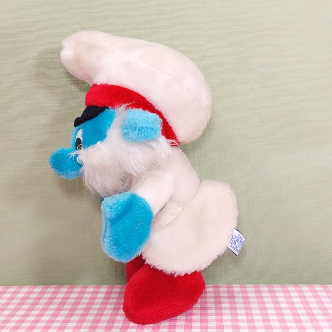 Vintage Wallace Berry knuffel Grote Smurf kapitein - Peyo Smurfen 1983