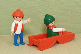 Vintage Playmobil 3327 kinderen met slee - jaren 80