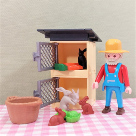 Playmobil 4491 konijnenhok met boer - Playmobil boerderij