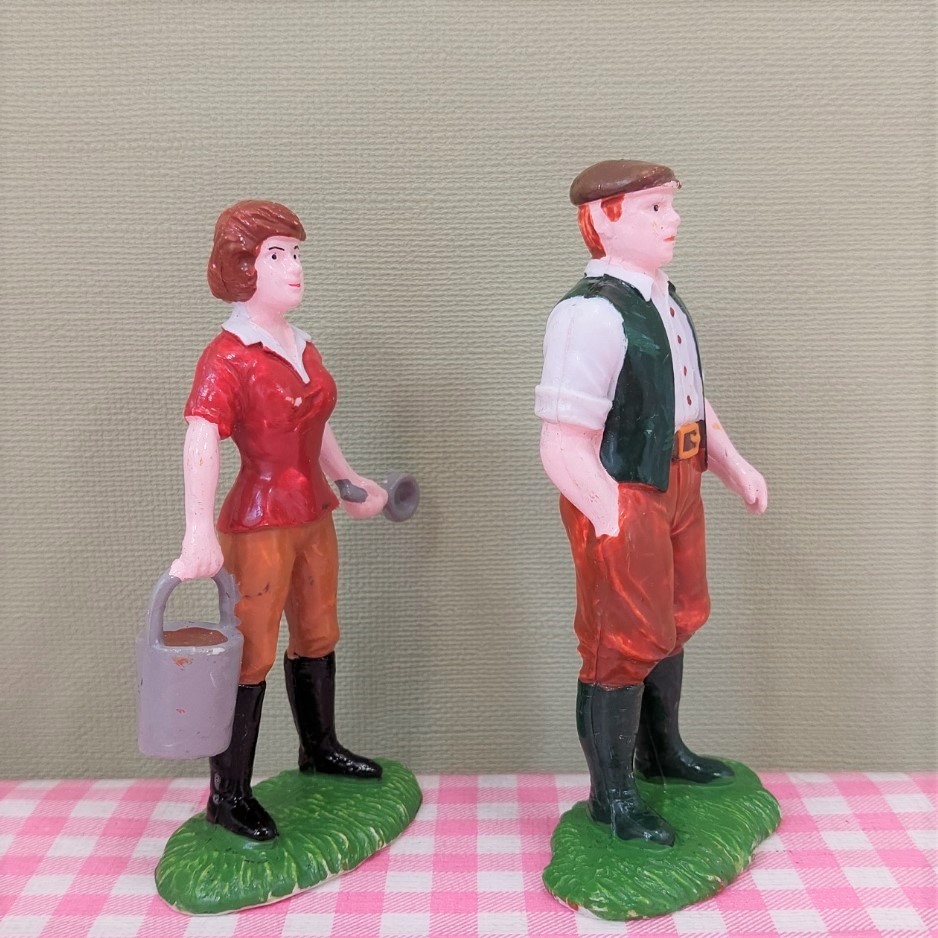Vintage E.L.C. figuren boer en boerin - Boerderij boerderijdieren