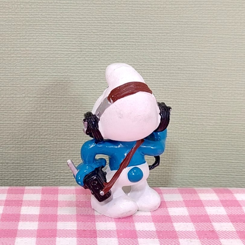 Vintage Smurf Schleich 20143 Radio koptelefoon Peyo 1982