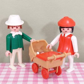 Vintage Playmobil 3592 Familie met kinderwagen - Playmobil City Life