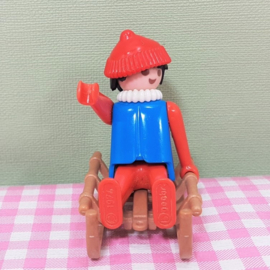 Vintage Playmobil 3250 wintersport - figuur op slee