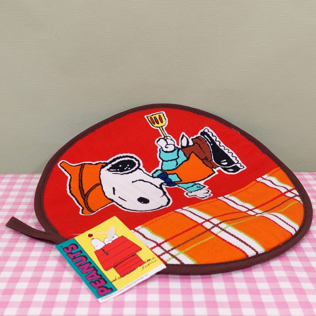 Vintage Peanuts Snoopy pannenlap -  jaren 70 - retro keukentextiel