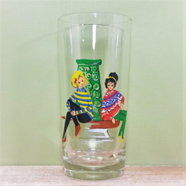 Vintage glas met afbeelding van meisjes - Jaren 60