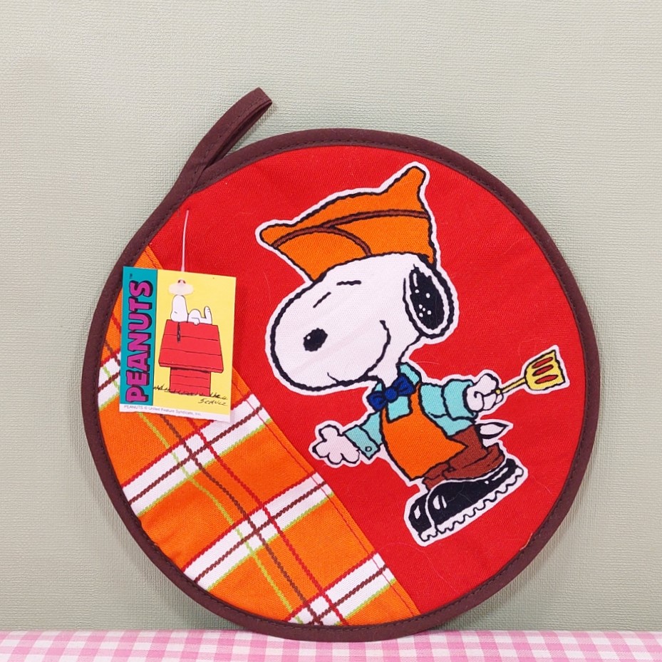 Vintage Peanuts Snoopy pannenlap -  jaren 70 - retro keukentextiel