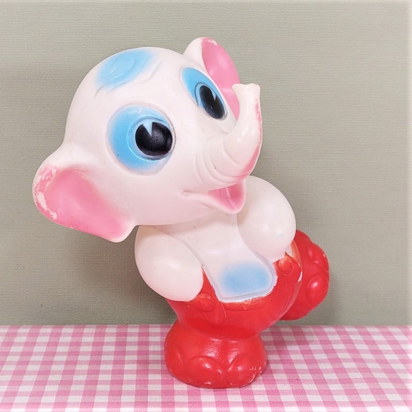 Vintage piepfiguur/squeaky toy Ledra Italy - Olifant