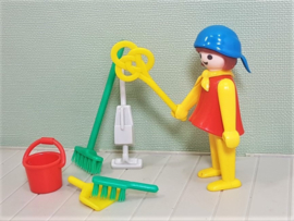 Vintage Playmobil 3315 werkster - schoonmaakster - 1976/1980