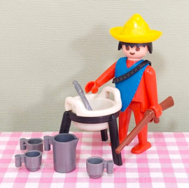 Vintage Playmobil 3344 Mexicaan met kookpot  - Playmobil Western