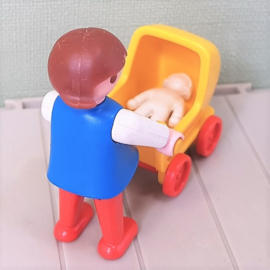 Vintage Playmobil 3357 meisje met poppenwagen - jaren 80