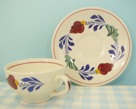 Vintage Boch Boerenbont servies  - kop en schotel