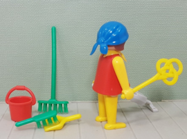 Vintage Playmobil 3315 werkster - schoonmaakster - 1976/1980