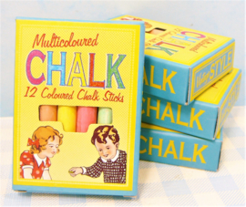 Pakje met 12 schoolbord krijtjes - Coloured Chalk Sticks