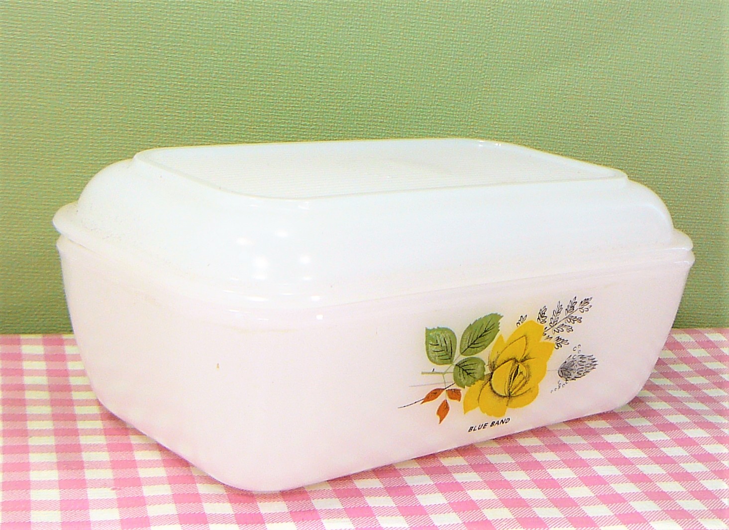 Vintage Arcopal France servies - Blue Band botervloot