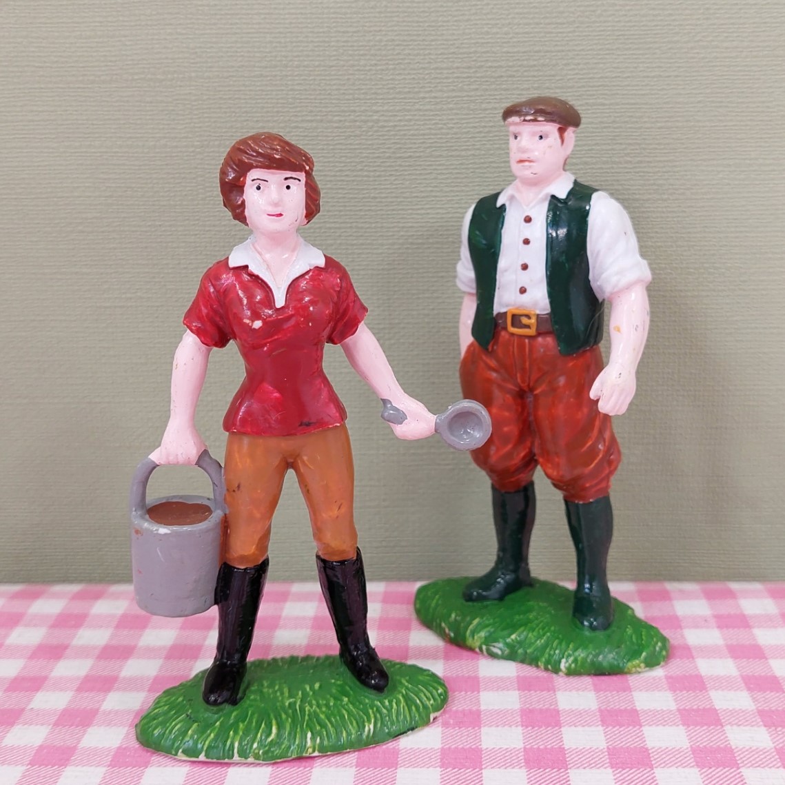 Vintage E.L.C. figuren boer en boerin - Boerderij boerderijdieren