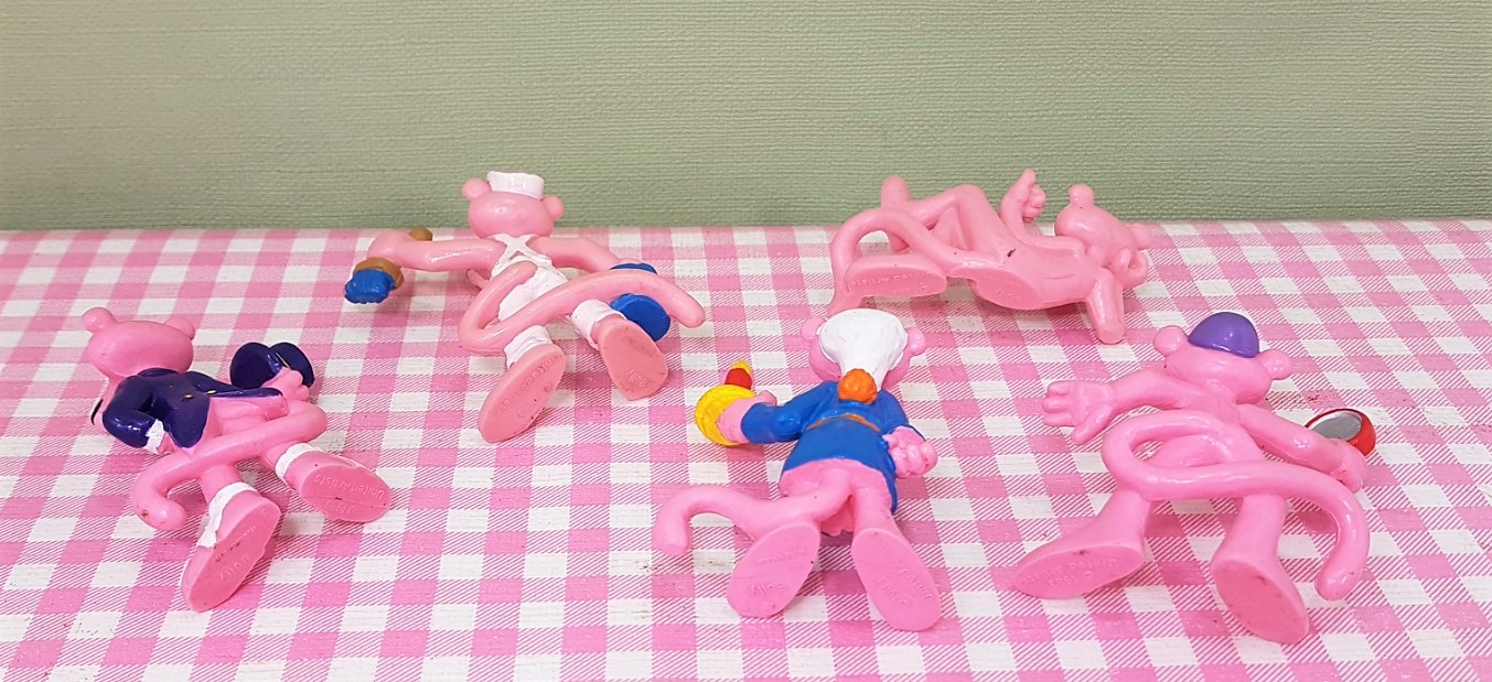 Vintage Bully Pink Panther figuren - set 5 stuks - 1983 - Jaren 80