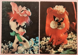 Vintage ansichtkaarten speelgoedbeesten - set 2