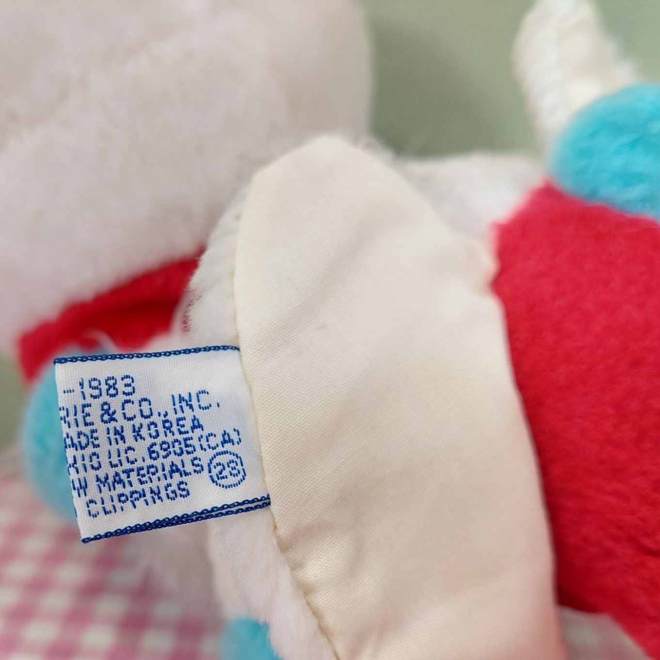 Vintage Wallace Berry knuffel Grote Smurf kapitein - Peyo Smurfen 1983