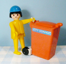 Vintage Playmobil vuilnisman figuur - vuilniswagen - 1978