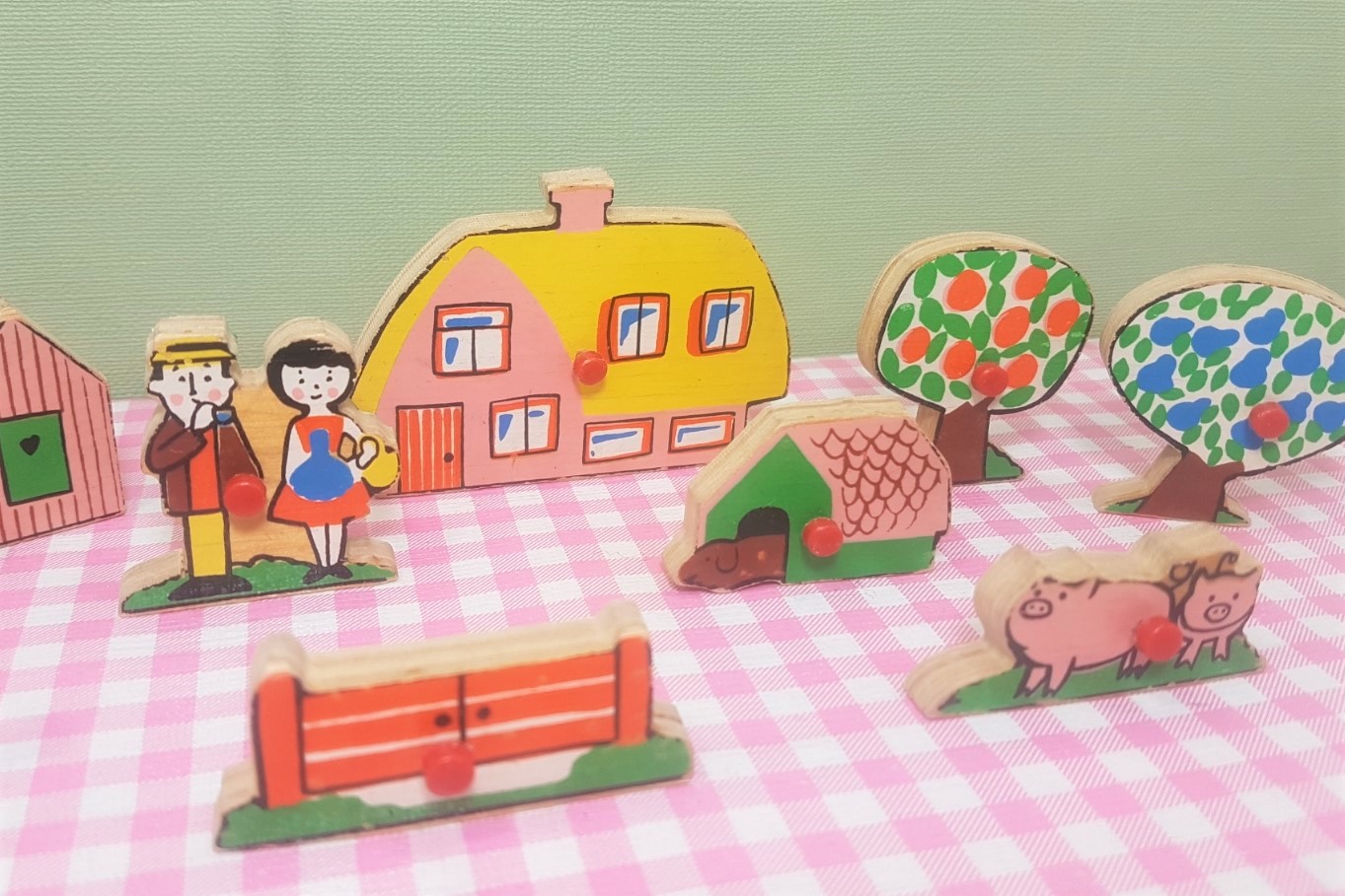Vintage houten Simplex puzzel - Boerderij - jaren 70