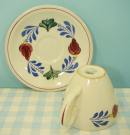 Vintage Boch Boerenbont servies  - kop en schotel