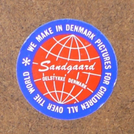 Vintage Sandgaard Denmark prentje - jongen met klaprozen