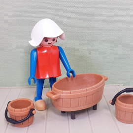 Vintage Playmobil 3372  melkmeisje - boerderij - 1977/80