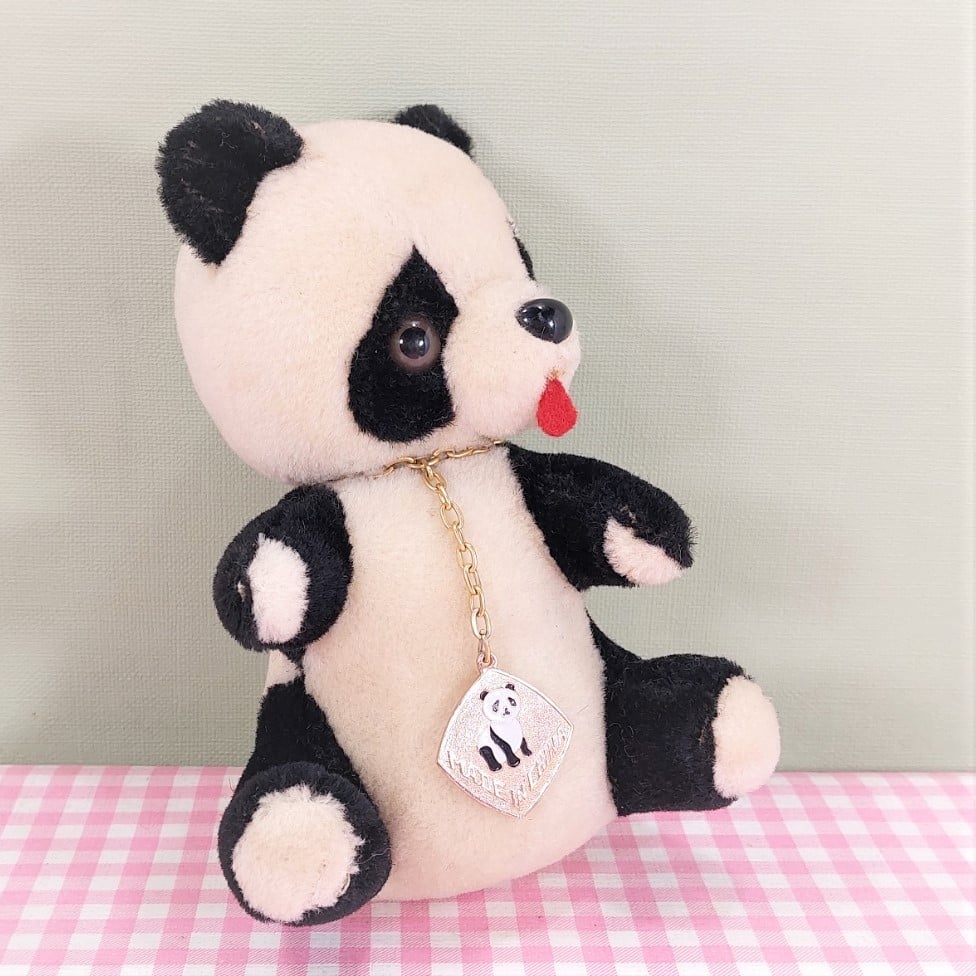 Vintage knuffel Panda Pure Wool - Made in China 18 cm