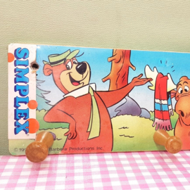 Vintage Simplex Yogi Bear houten kinderkapstok - Hanna Barbera 1991