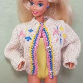 Vintage Barbie outfit / kleding - gebreid vest