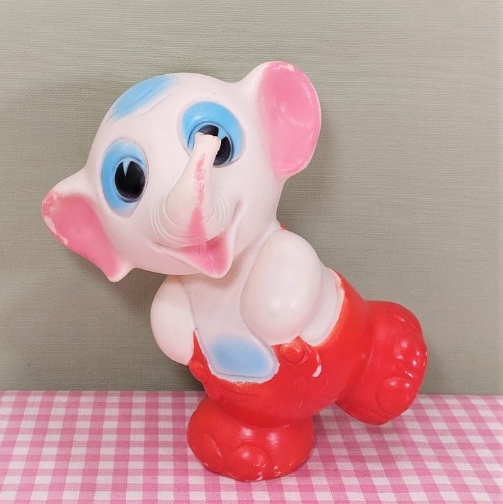 Vintage piepfiguur/squeaky toy Ledra Italy - Olifant