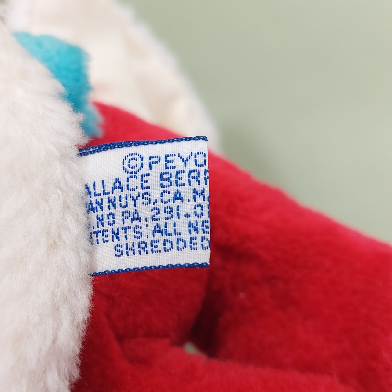 Vintage Wallace Berry knuffel Grote Smurf kapitein - Peyo Smurfen 1983