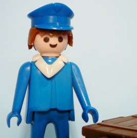 Vintage Playmobil station figuur met kist - 1975