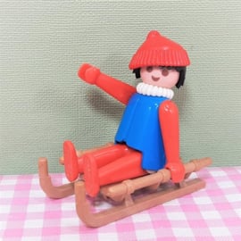 Vintage Playmobil 3250 wintersport - figuur op slee